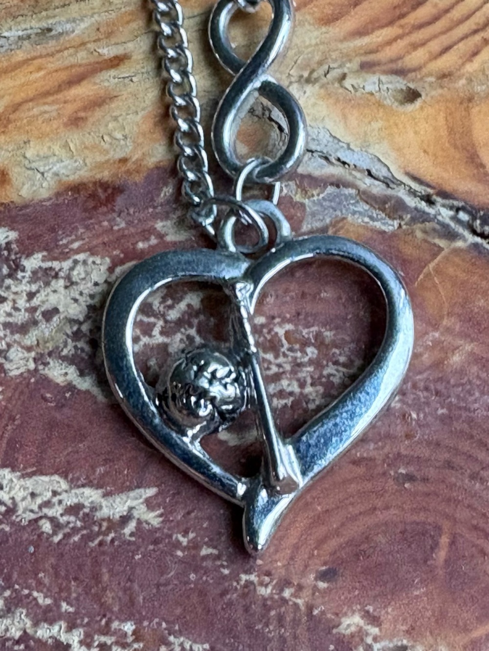 Baseball Heart Necklace